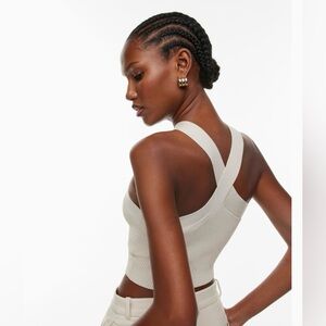 Babaton Sculpt Knit Criss Cross Cropped Tank 🌴